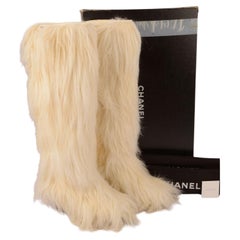 Chanel Rare High Faux Fur Boots