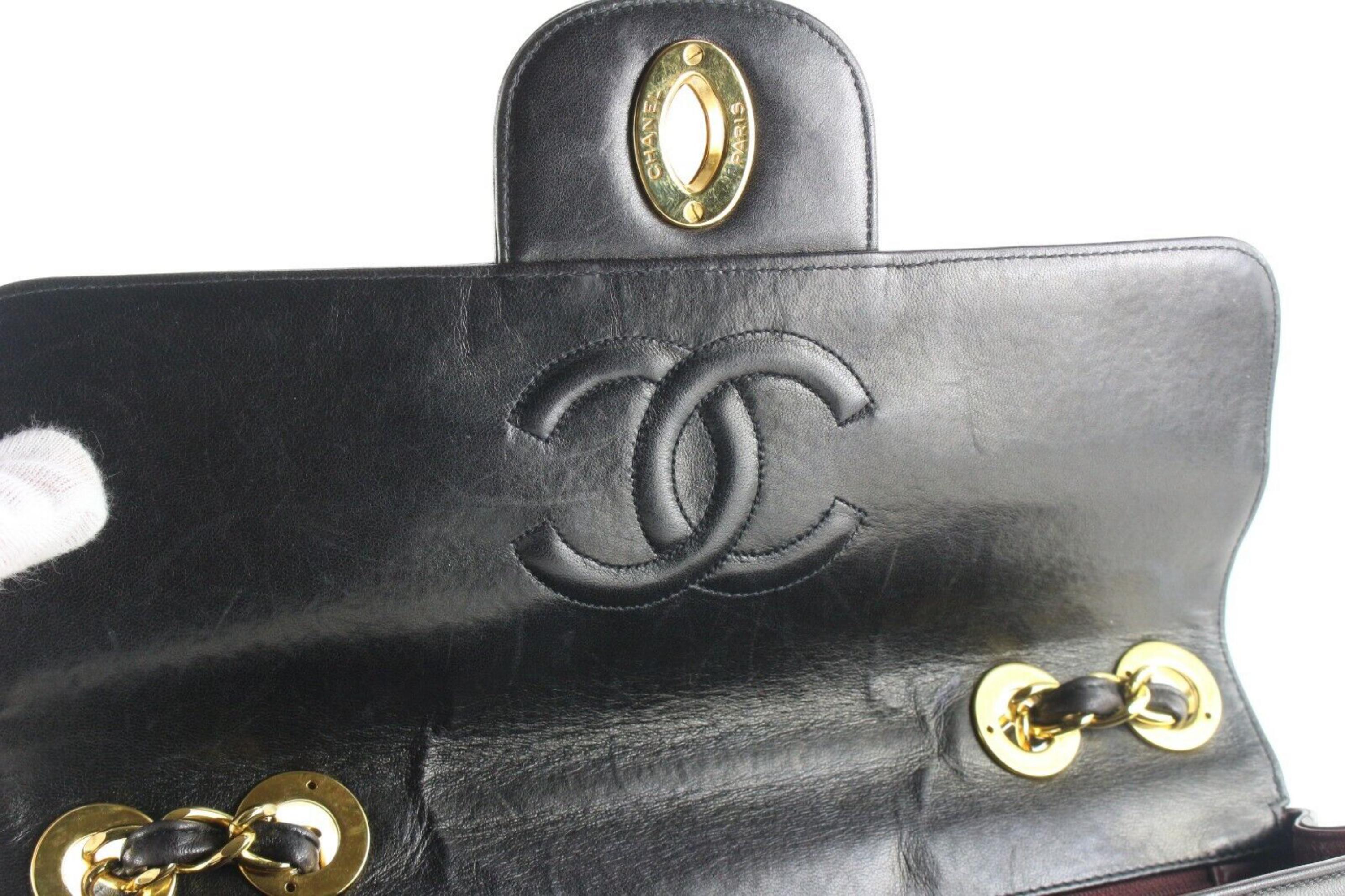 Chanel Rare Horizontal Quilted Black XL Jumbo Flap 24K Plated GHW 1CK0301 For Sale 5