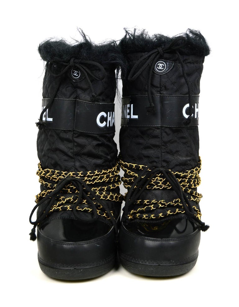 Chanel Rare Iconic 1990's Vintage Moon Boots sz 41-43 at 1stDibs | chanel  moon boots
