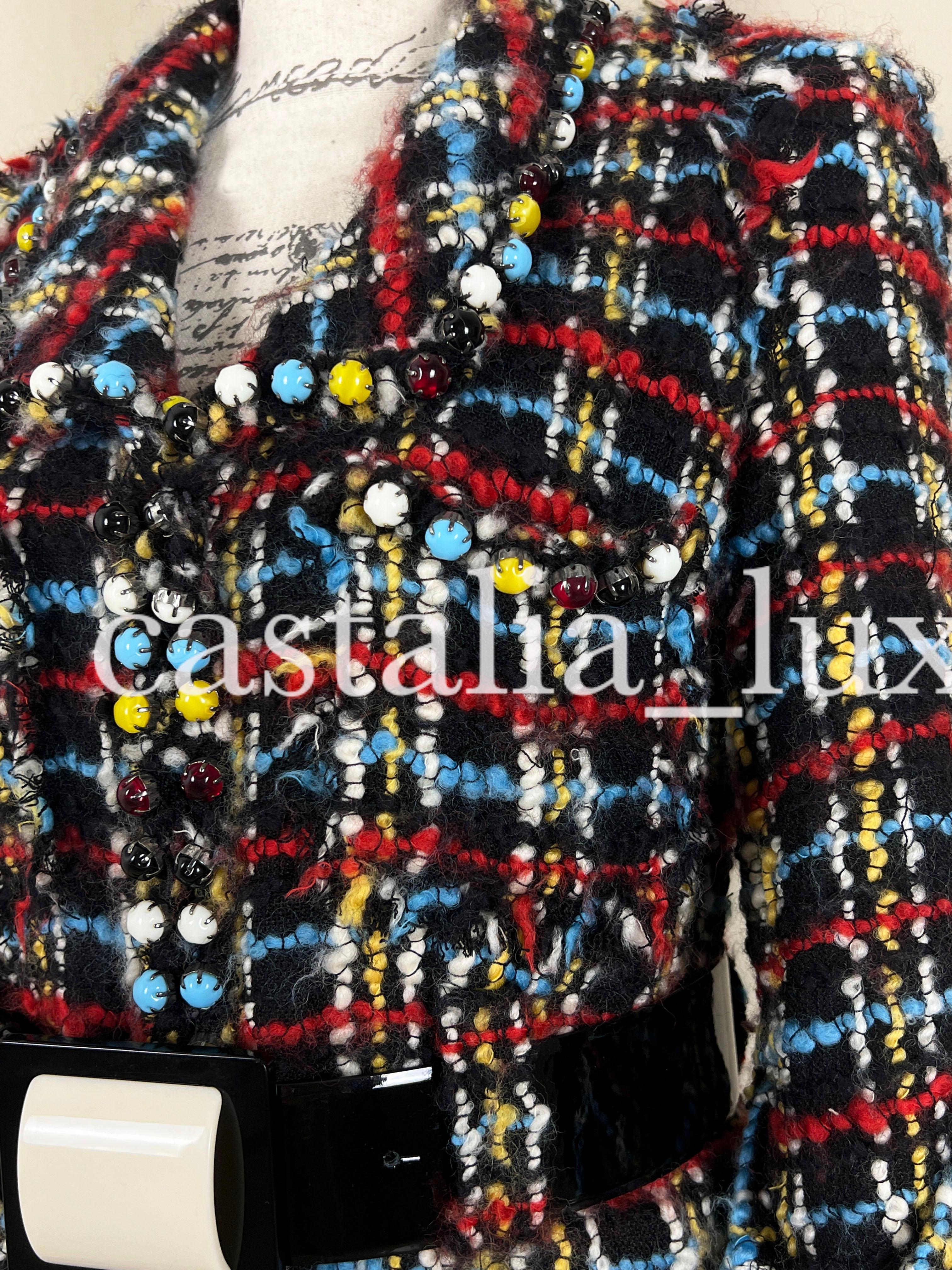 Chanel Rare Jewel Charms Tweed Jacket with Logo Belt 10