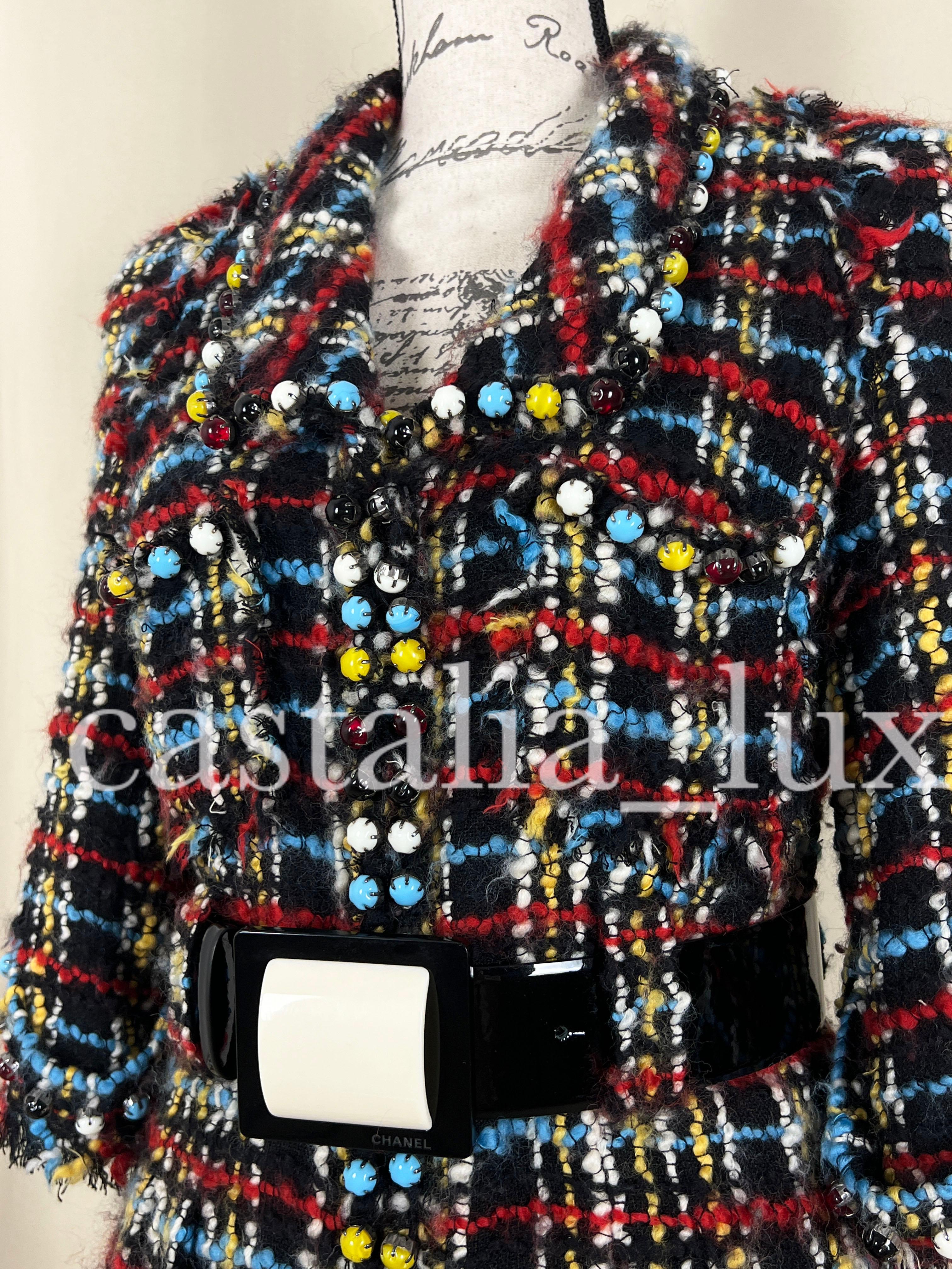 Chanel Rare Jewel Charms Tweed Jacket with Logo Belt 3
