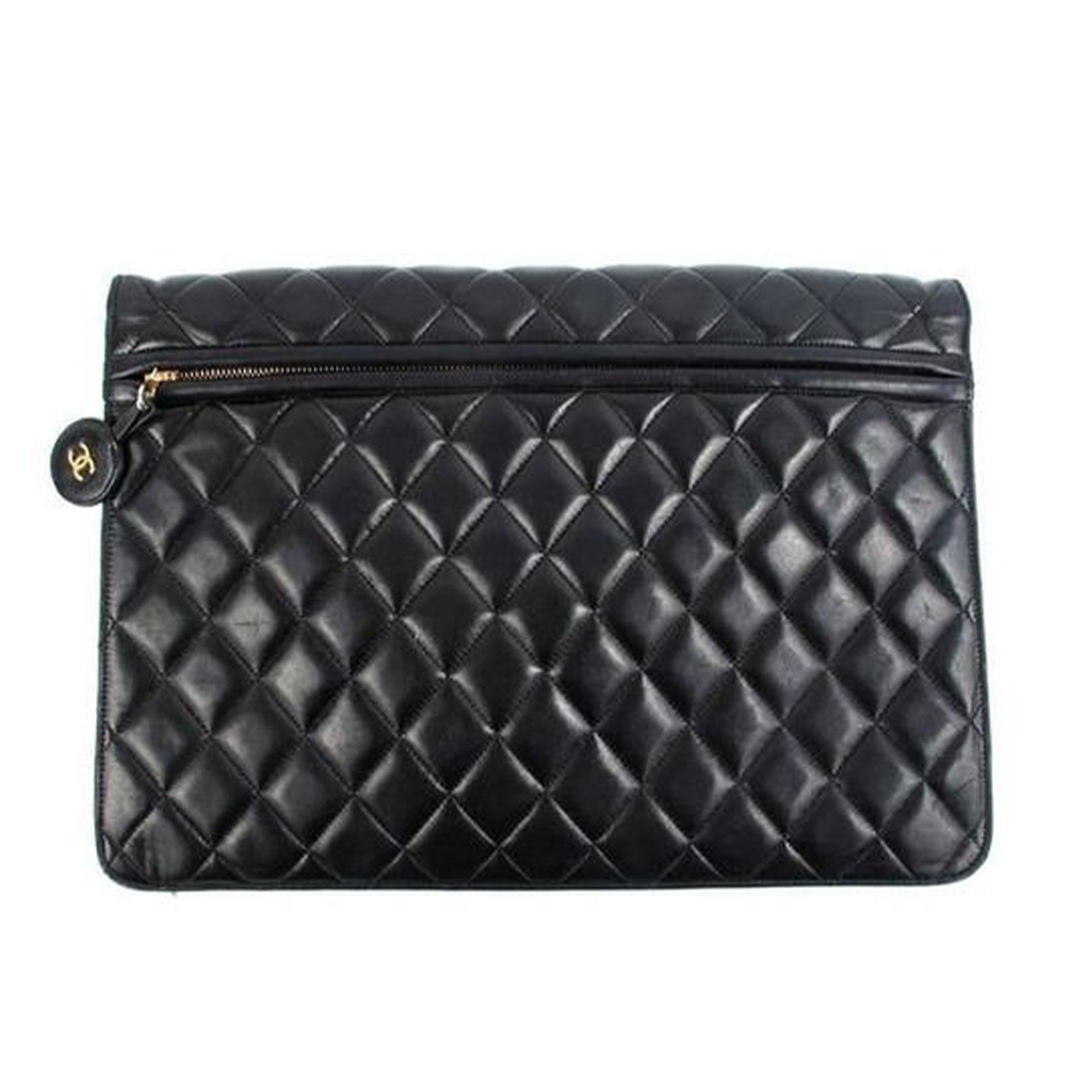 Chanel 1990 Rare Jumbo Maxi XL Vintage Classic Flap Giant Clutch Briefcase For Sale 5