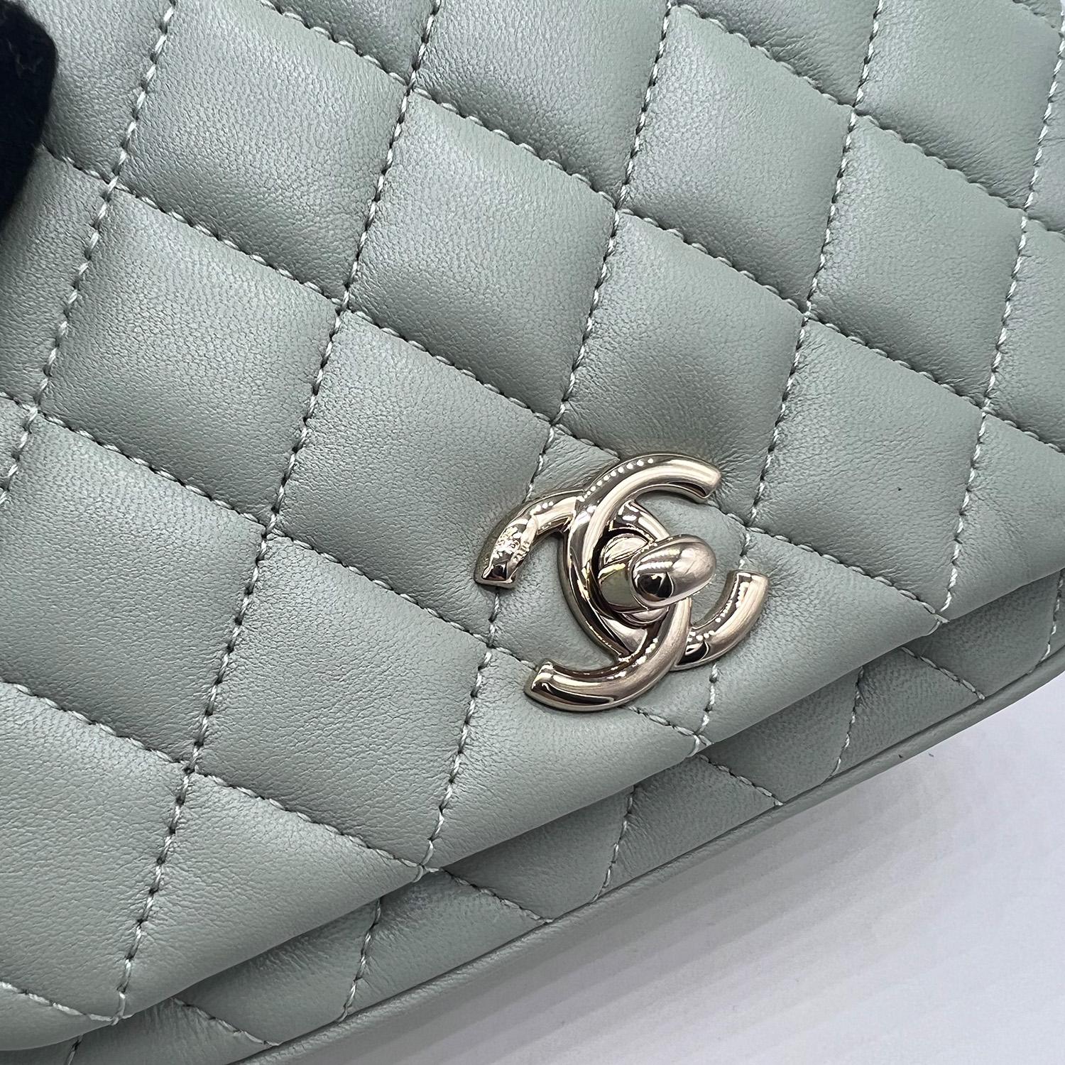 Chanel Rare Lambskin Citizen Chic Mini Flap Bag In Light Green Gold Hardware 5