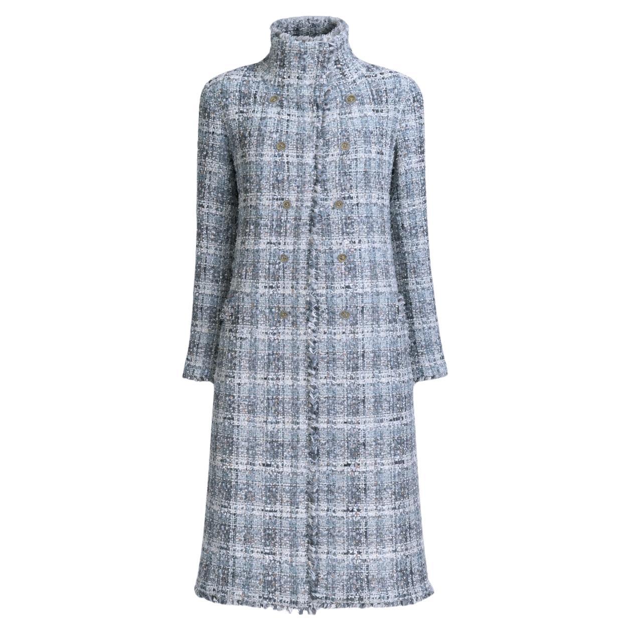 CHANEL Rare Lesage Tweed Coat CC Jewel Buttons 42 FR For Sale