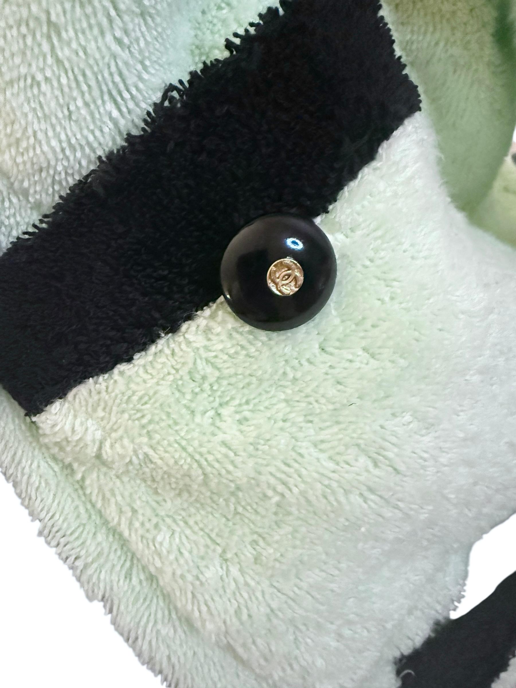Chanel Rare Light Green Lime Terrycloth Terry Cloth Jacket In Good Condition For Sale In Rowland Heights, CA