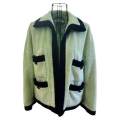 Chanel Rare Light Green Lime Terrycloth Terry Cloth Jacket