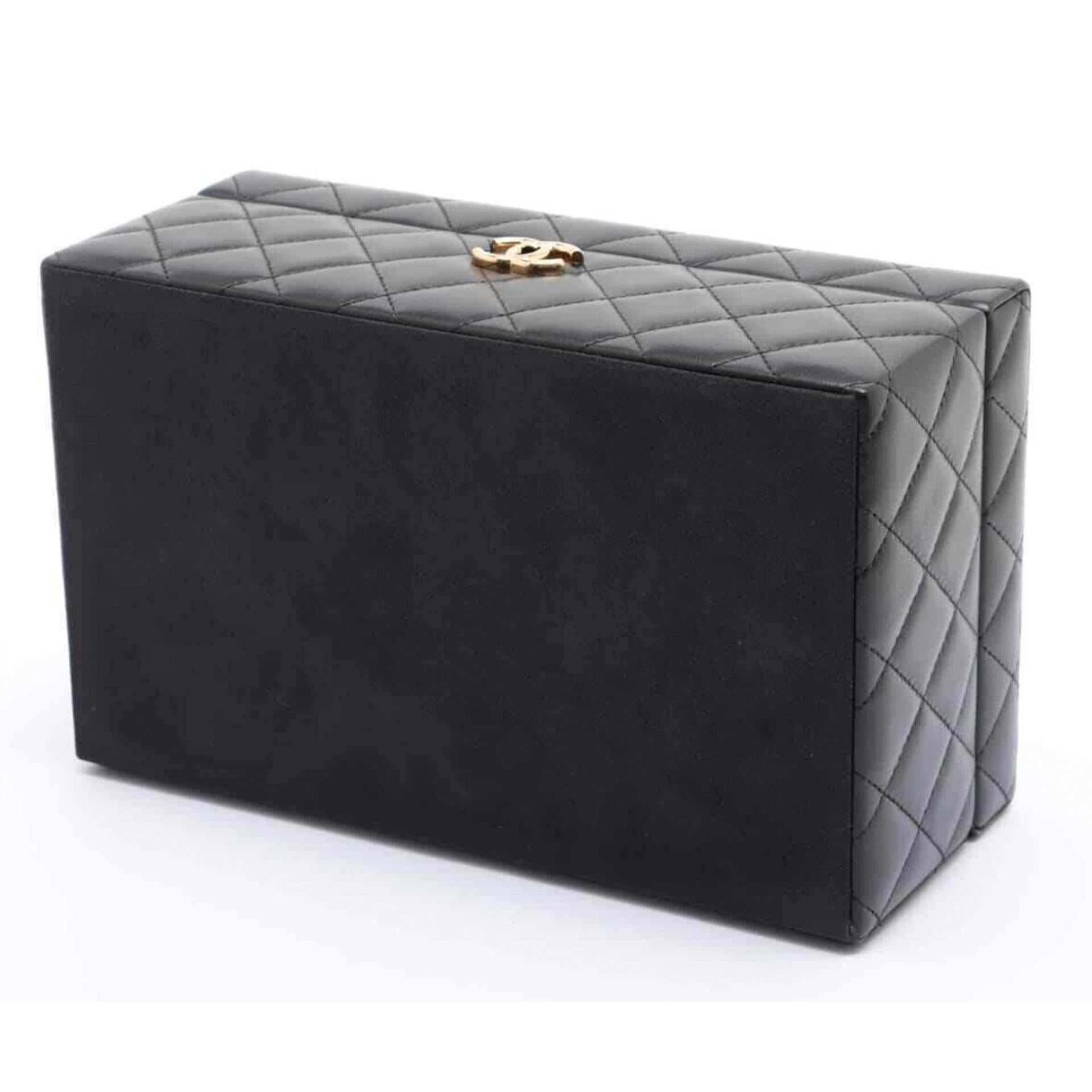 Chanel Rare Limited Edition Black Quilted Lambskin Collectors Decor Jewelry Box  In New Condition For Sale In Miami, FL