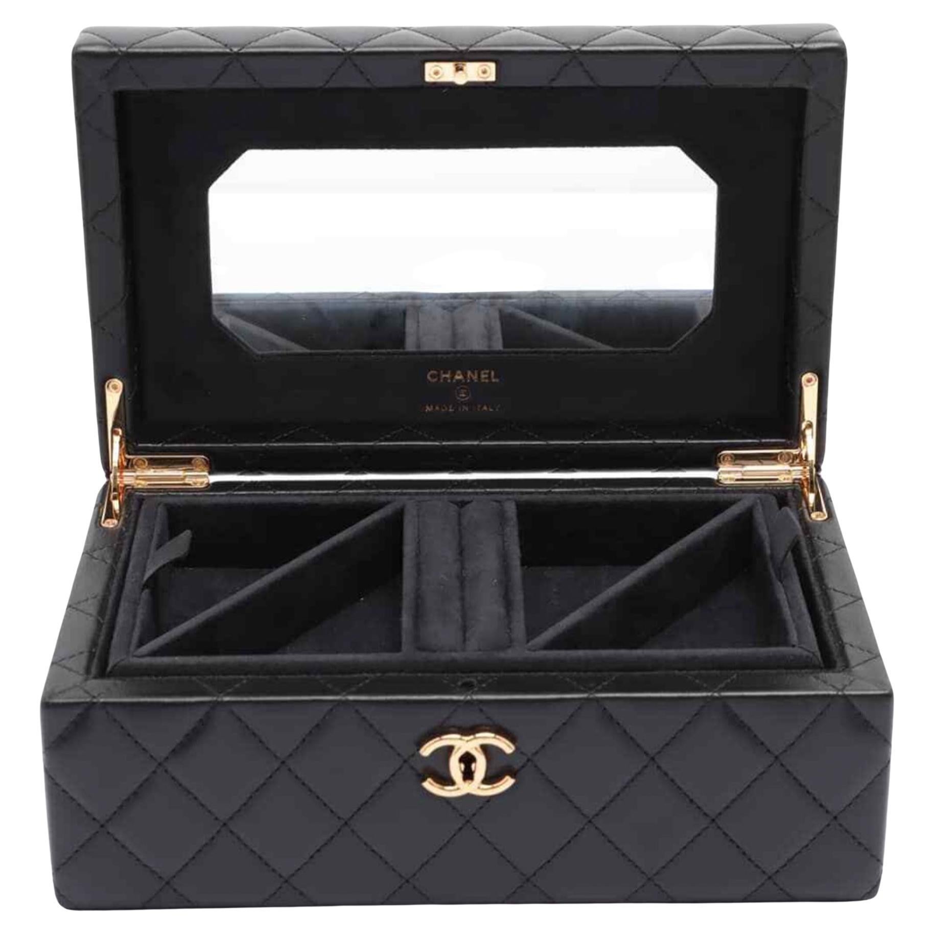 Chanel Rare Limited Edition Black Quilted Lambskin Collectors Decor Jewelry  Box For Sale at 1stDibs | chanel jewelry box, chanel box, chanel jewelry box  for sale