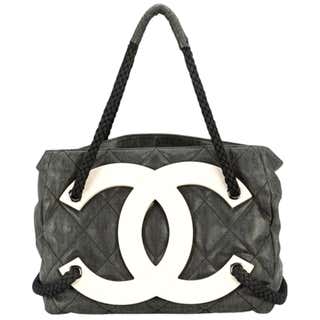 Chanel Vintage Black Quilted Lambskin Leather Medium Bowling Bag For ...