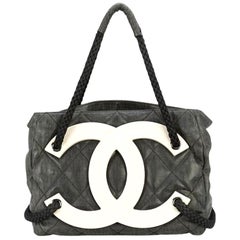 Chanel Rare Limited Edition Cruise Yacht Nautical Beach Black Coated Canvas Tote