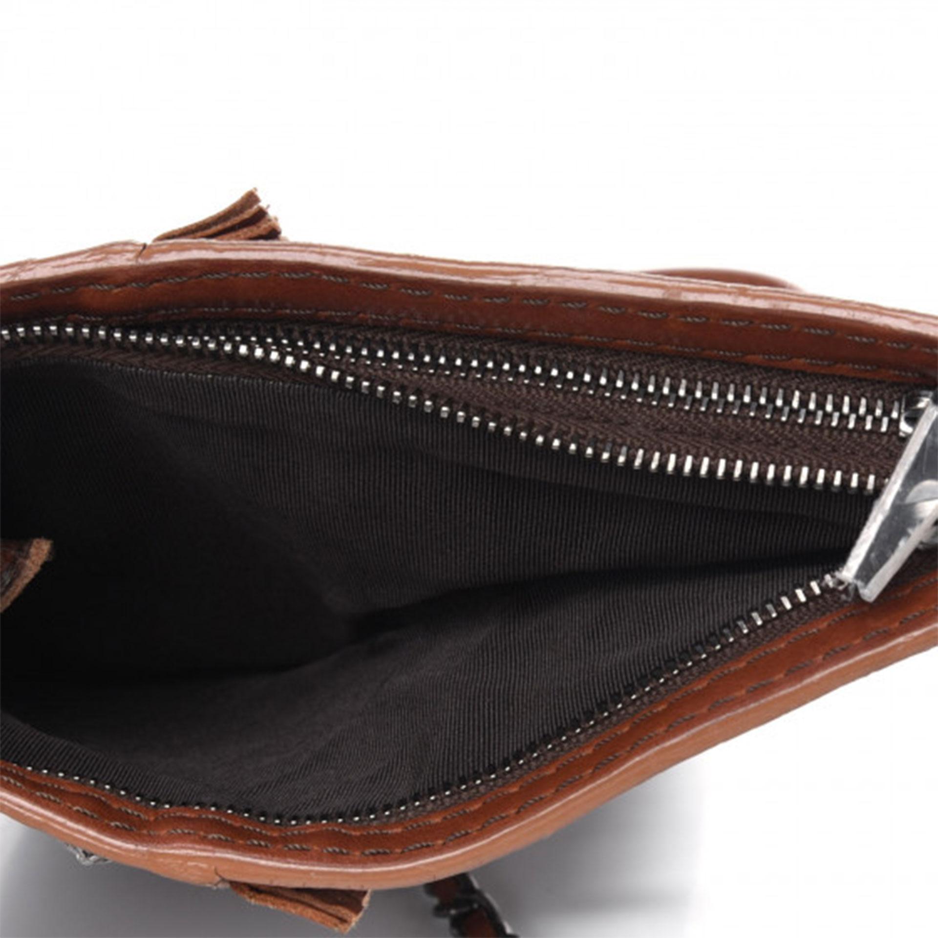 Chanel Rare Limited Edition Fringe Brown Embossed Gun Bag Holster ...