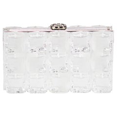 Chanel Rare Limited Edition Ice Cube Minaudière Silver Plexiglass Clutch