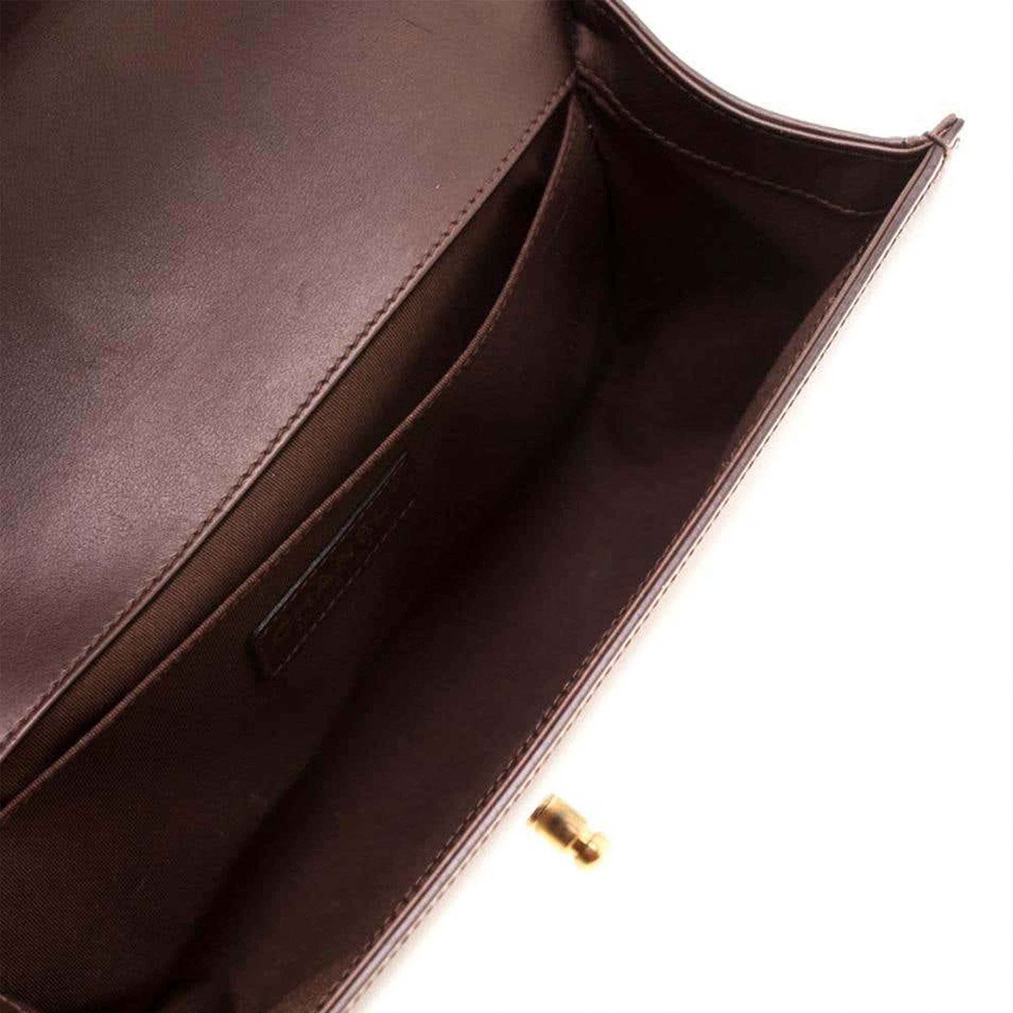  Chanel 2017 Rare Limited Edition Metallic Bronze Large Brown Gold Boy Bag im Angebot 3