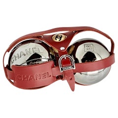Chanel Seltene Limited Rot x Silber CC Logo Petanque Bocce Ball Set 42cz427s