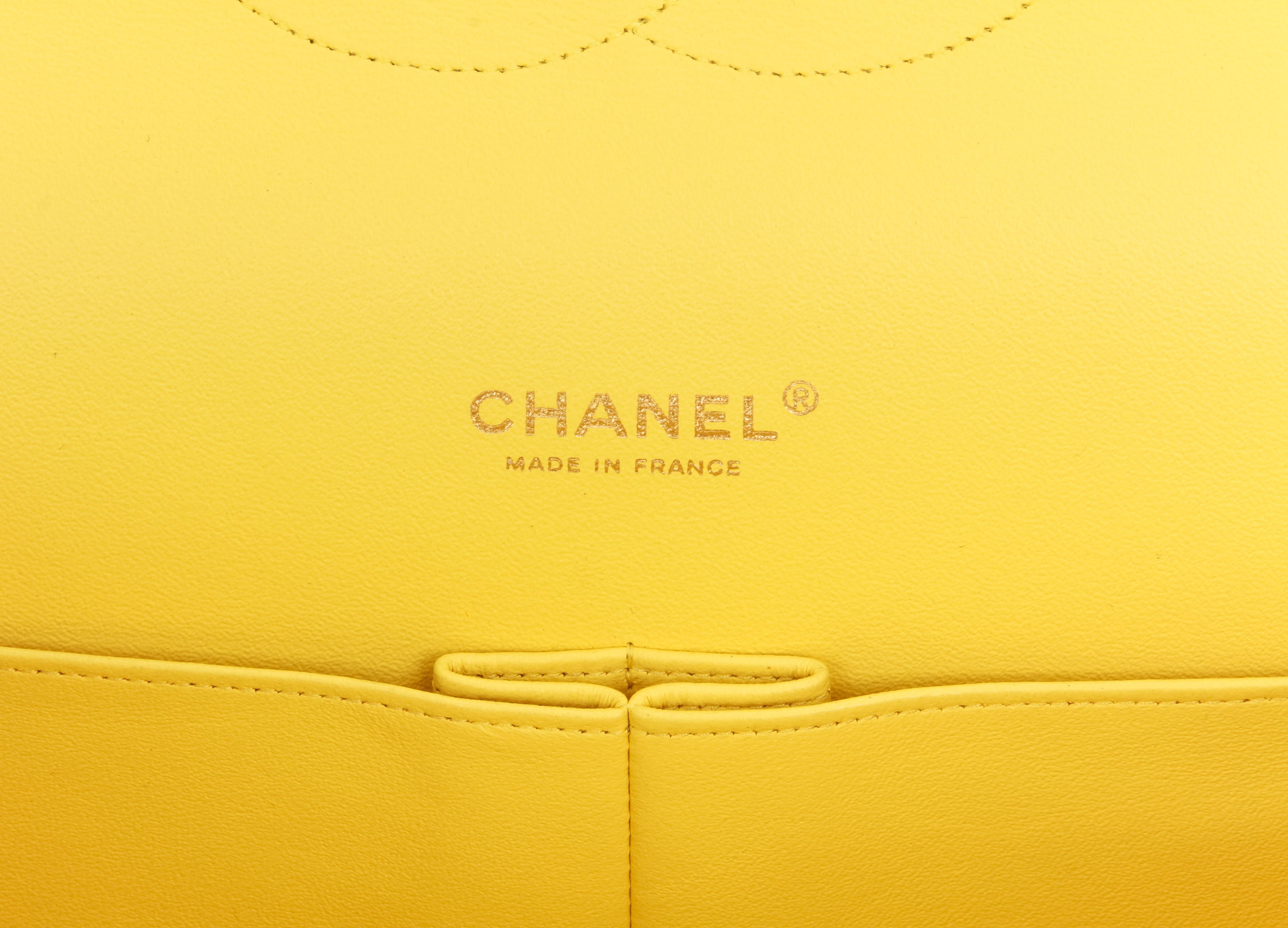 Chanel Rare Maxi Yellow Double Flap Bag 5
