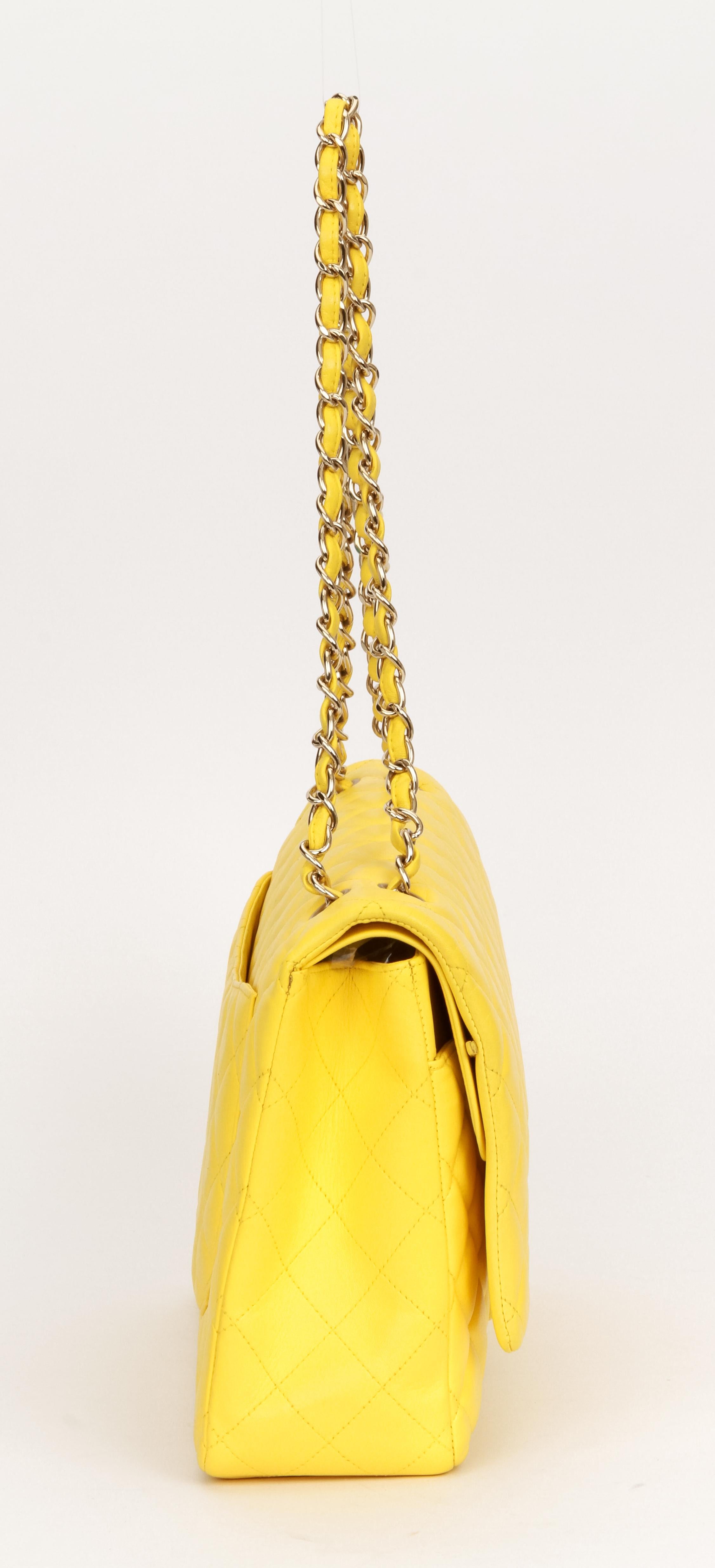 chanel purse yellow