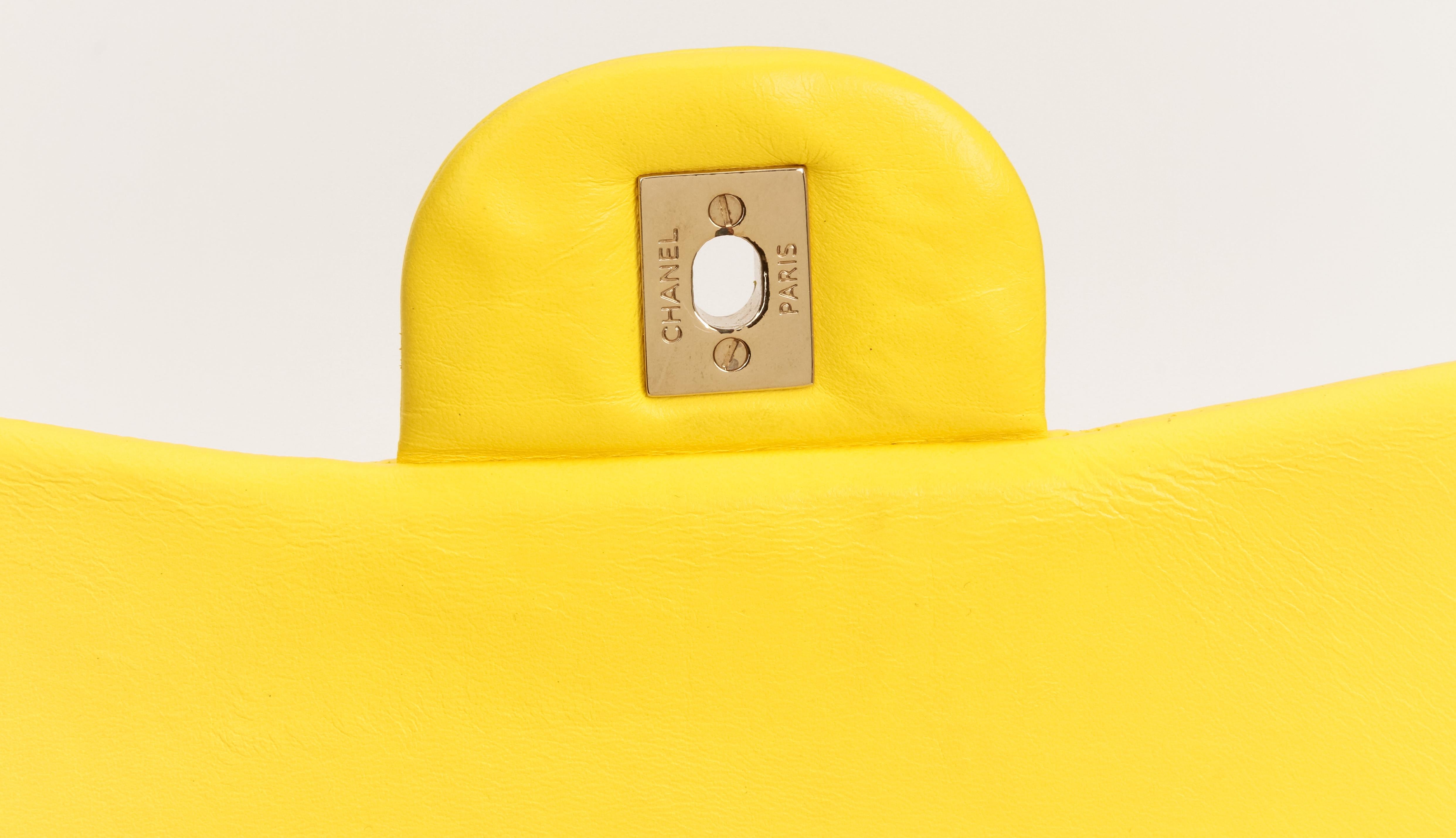 Chanel Rare Maxi Yellow Double Flap Bag 1