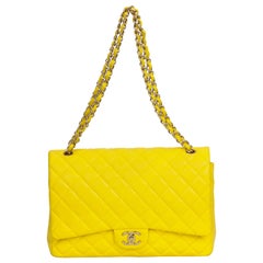 Chanel Rare Maxi Yellow Double Flap Bag