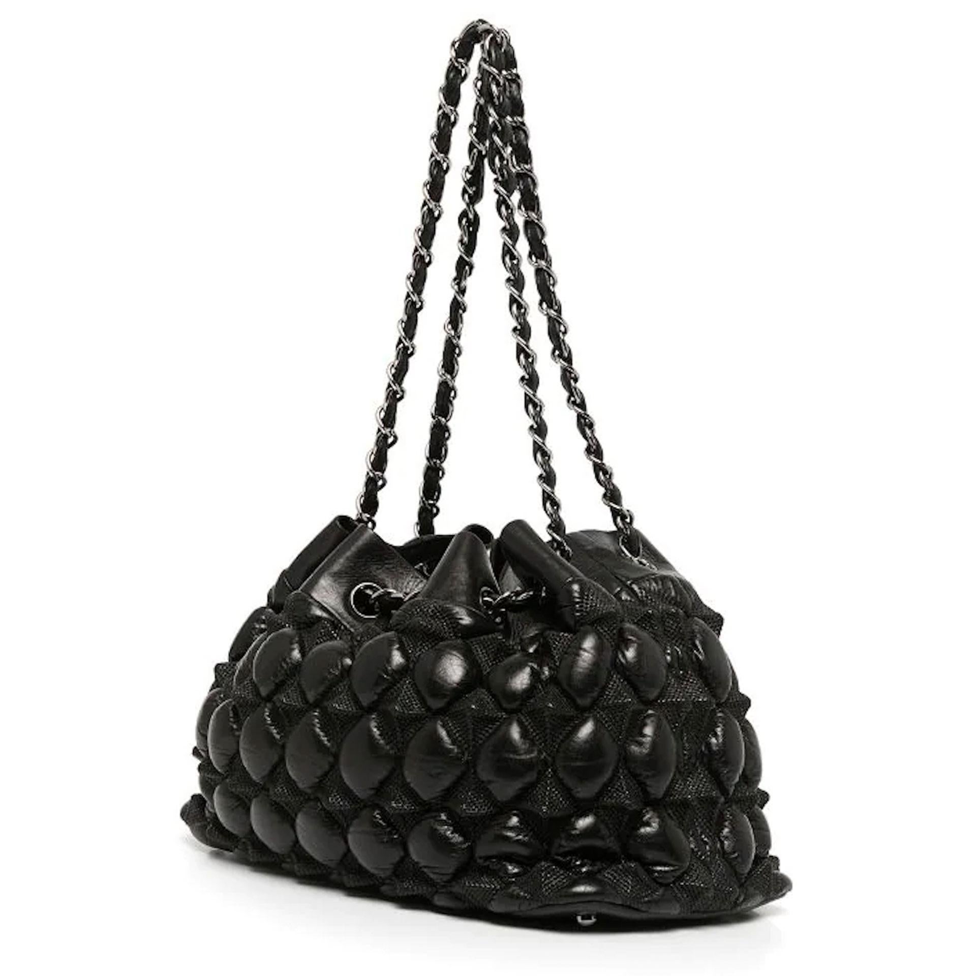 Women's Chanel Rare Metiers d'Art Raised Geometric Pyramid Diamond Quilted Shoulder Bag For Sale