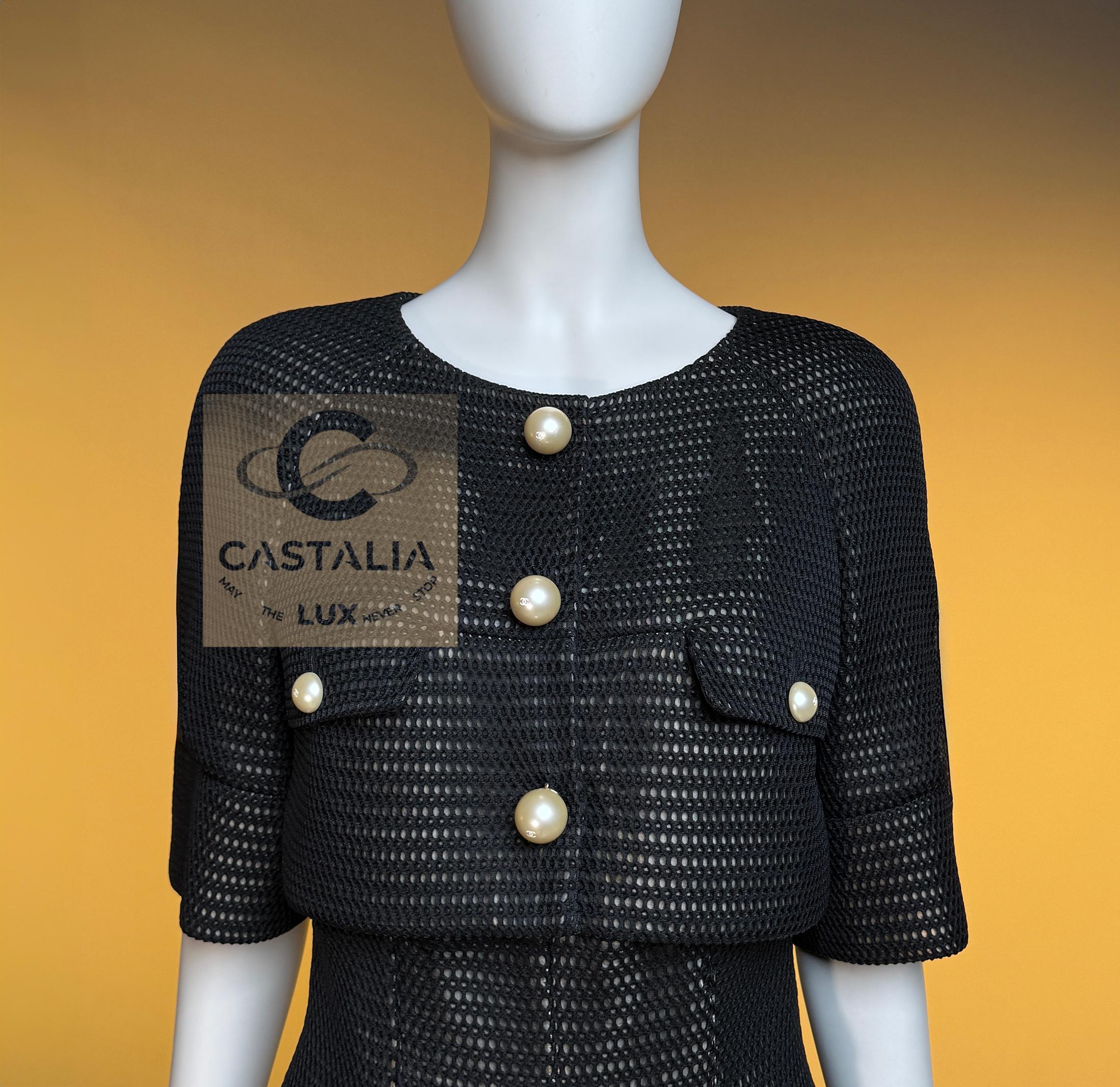 CHANEL Rare Miley Cyrus Style Provocative Black Suit 34 FR For Sale 7