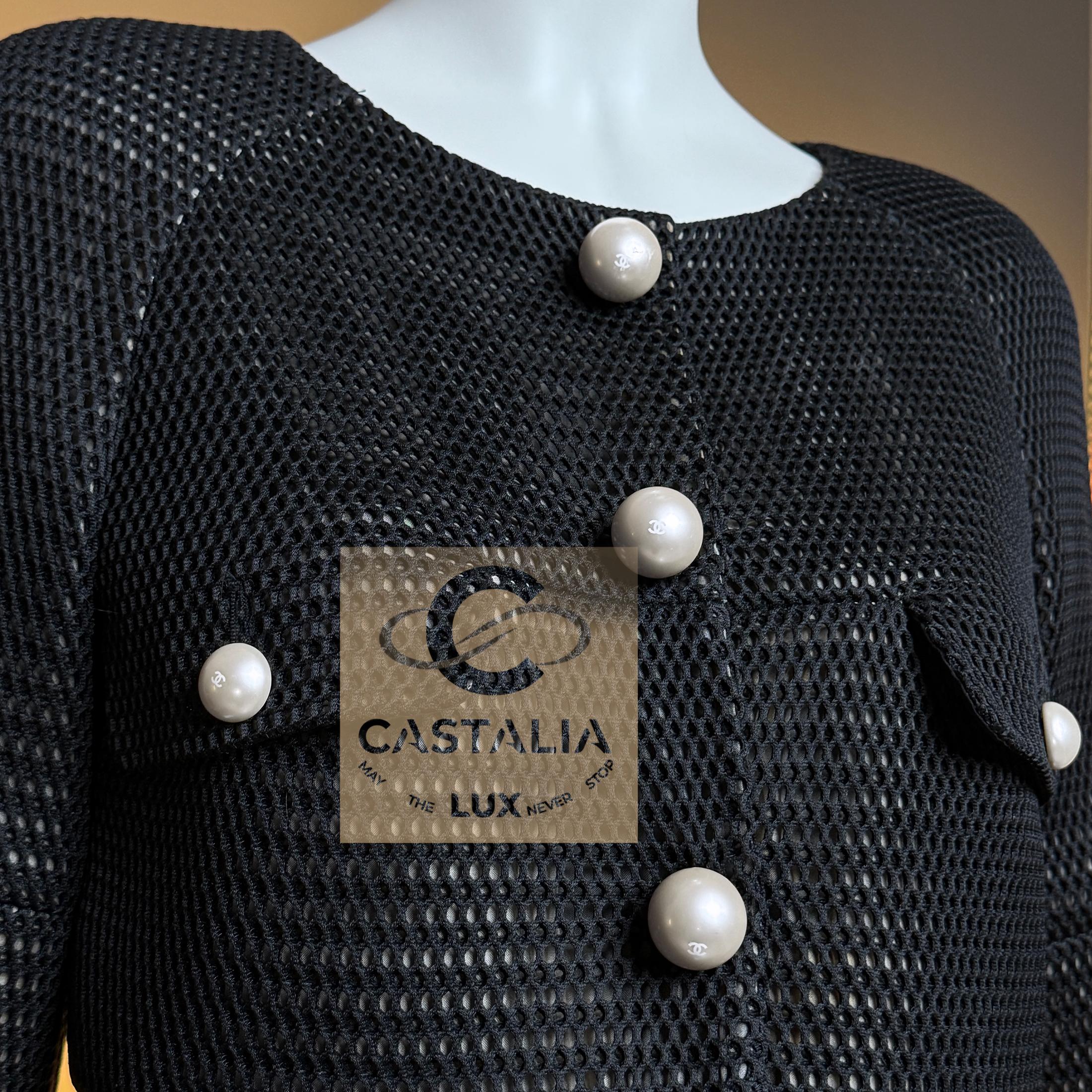 CHANEL Rare Miley Cyrus Style Provocative Black Suit 34 FR For Sale 8