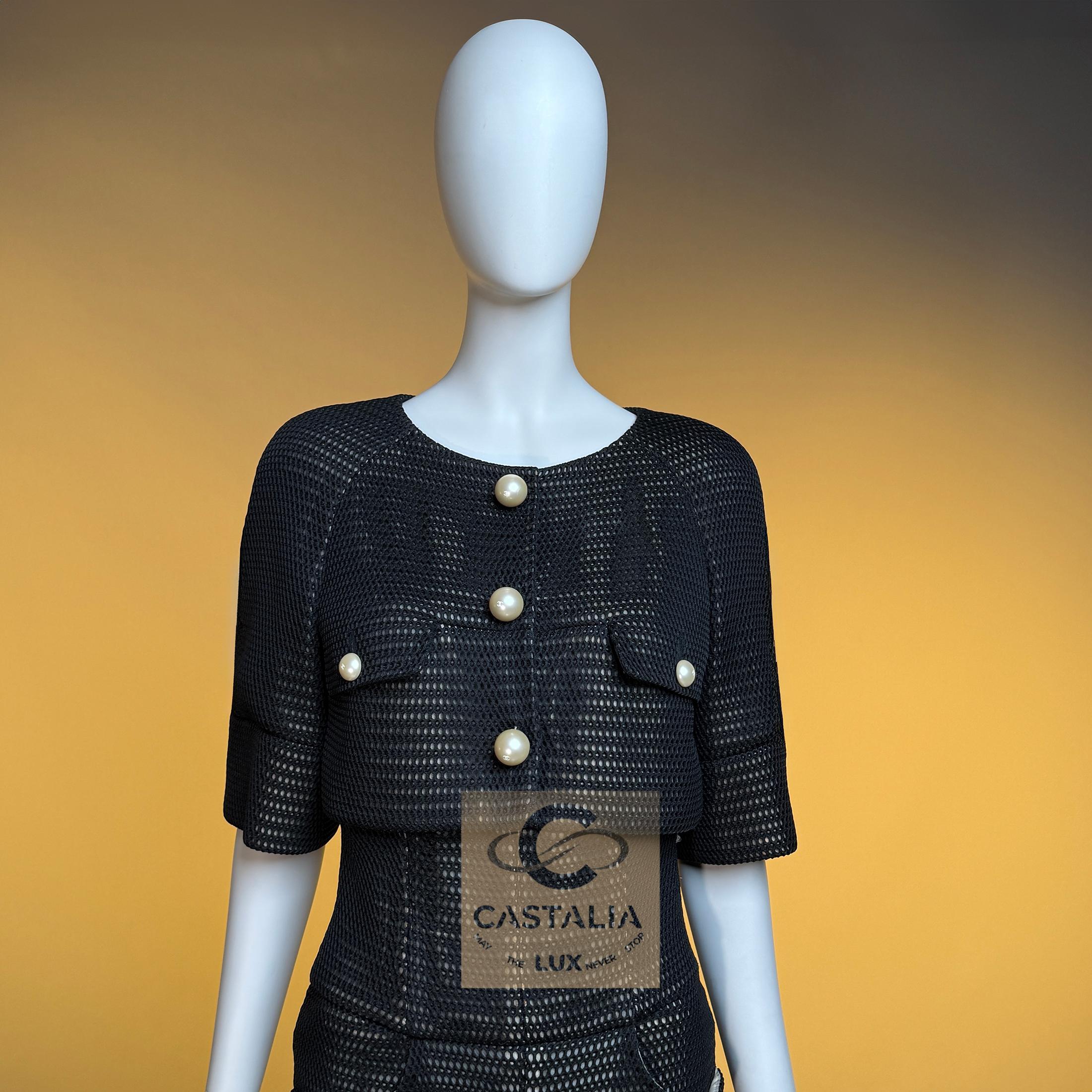 CHANEL Rare Miley Cyrus Style Provocative Black Suit 34 FR For Sale 10