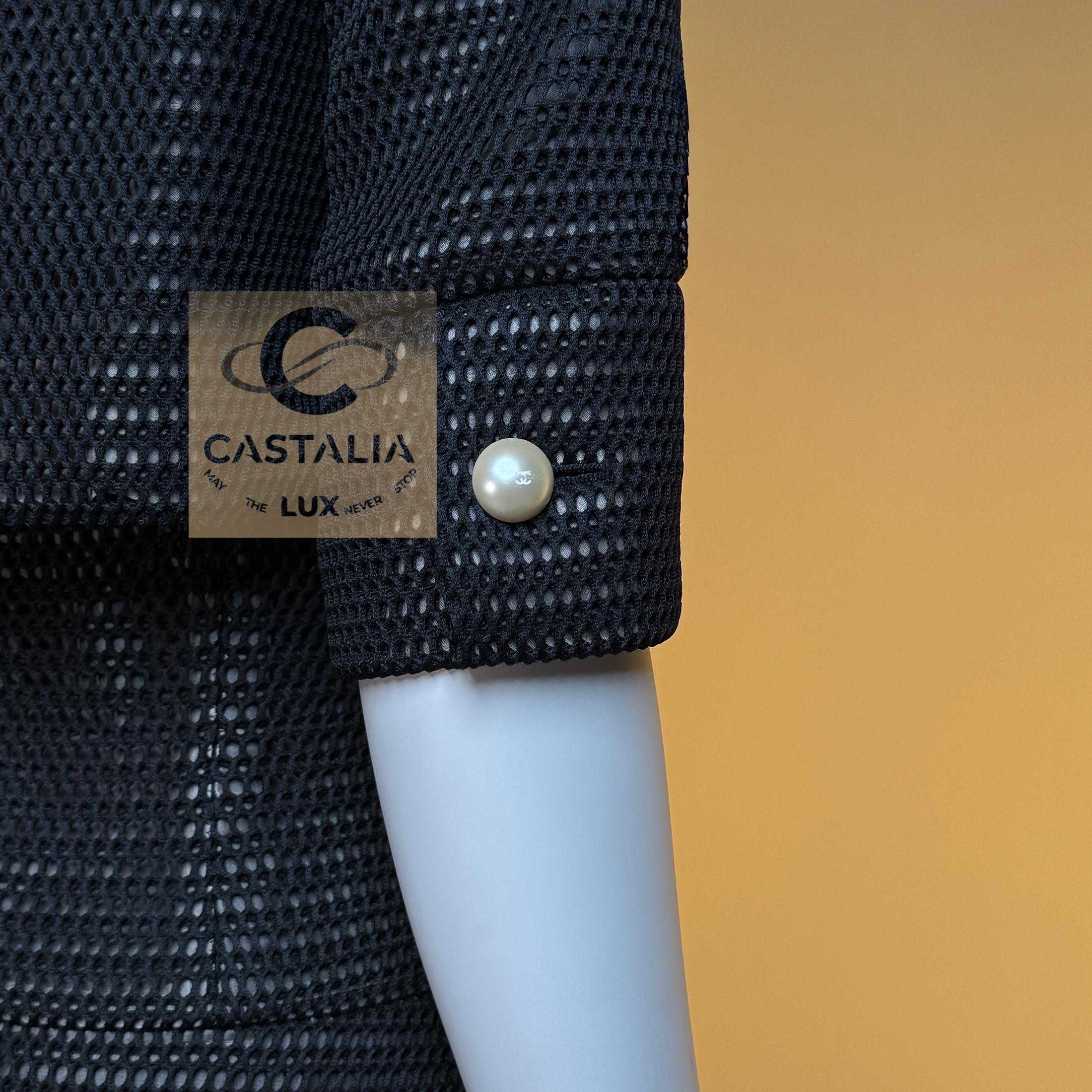 CHANEL Rare Miley Cyrus Style Provocative Black Suit 34 FR For Sale 13