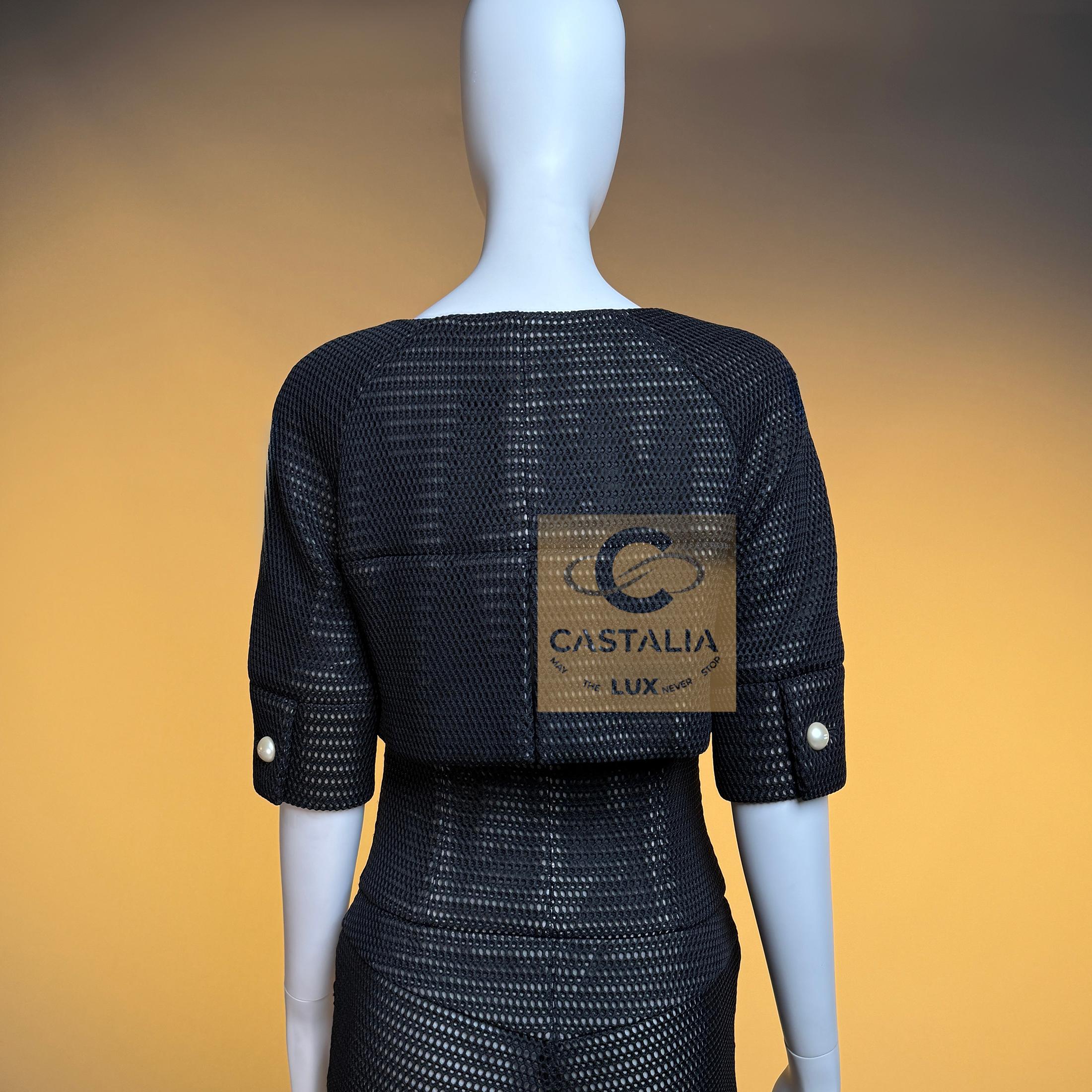 CHANEL Rare Miley Cyrus Style Provocative Black Suit 34 FR For Sale 14