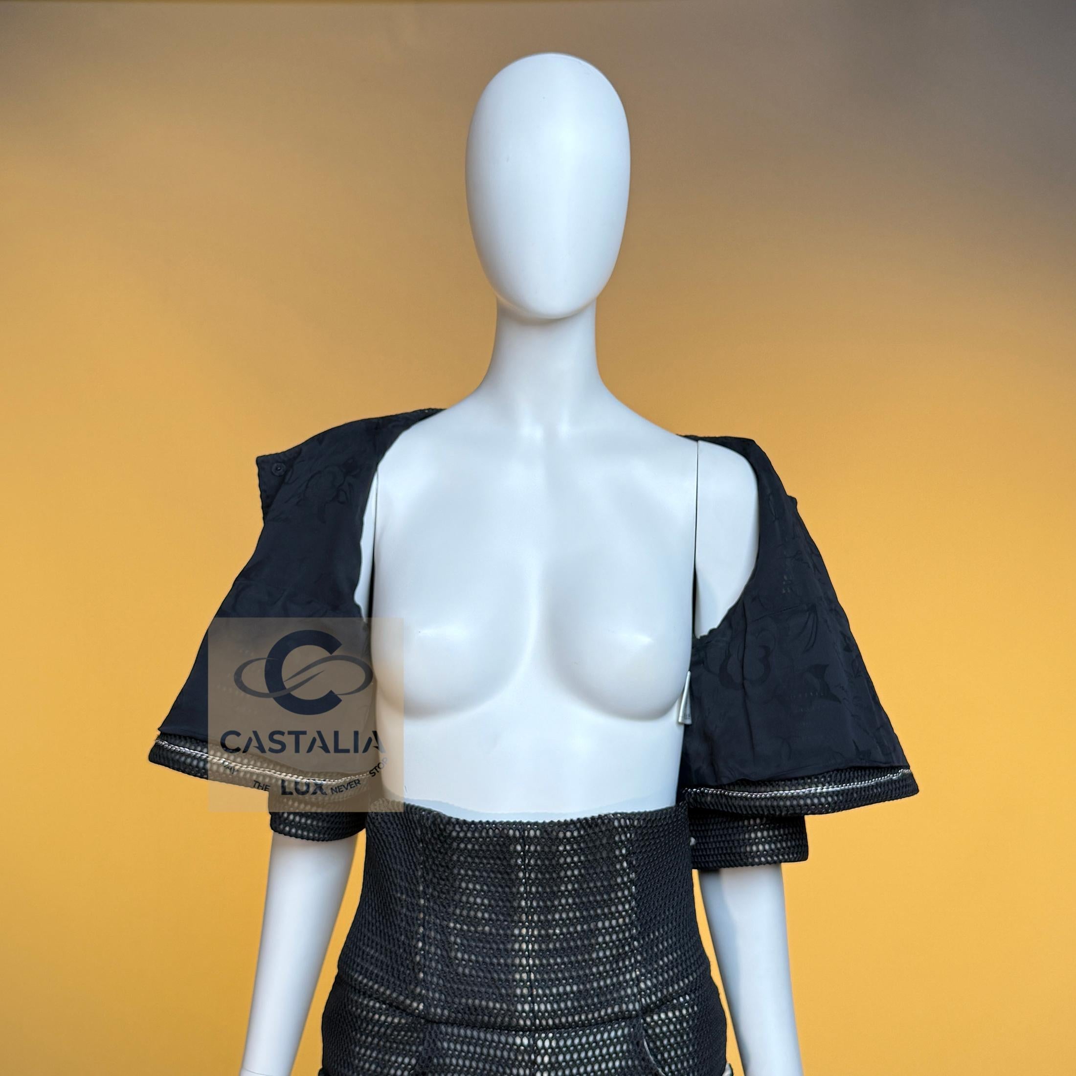 CHANEL Rare Miley Cyrus Style Provocative Black Suit 34 FR For Sale 15