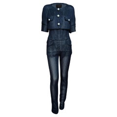 CHANEL Rare Miley Cyrus Style Provocative Black Suit 34 FR