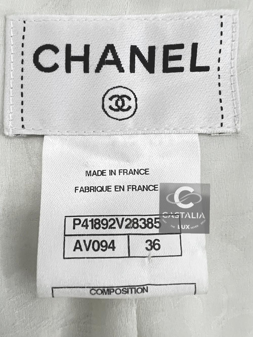 Chanel Raro Stile Miranda Kerr Abito in Tweed con Catena Metallica 36 FR 8