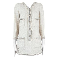 Robe Chanel rare style Miranda Kerr en tweed métallisé bordée de chaînes 36 FR