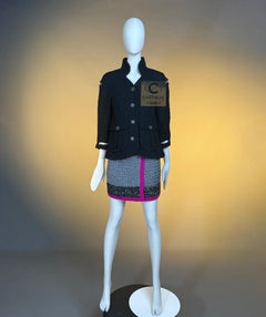 Chanel Rare Natalia Vodianova Style Black Tweed Jacket 38 FR