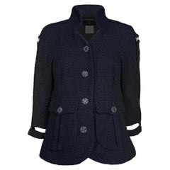 Chanel Rare Natalia Vodianova Style Black Tweed Jacket 38 FR