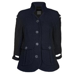 Chanel Rare Natalia Vodianova Style Black Tweed Jacket 38 FR