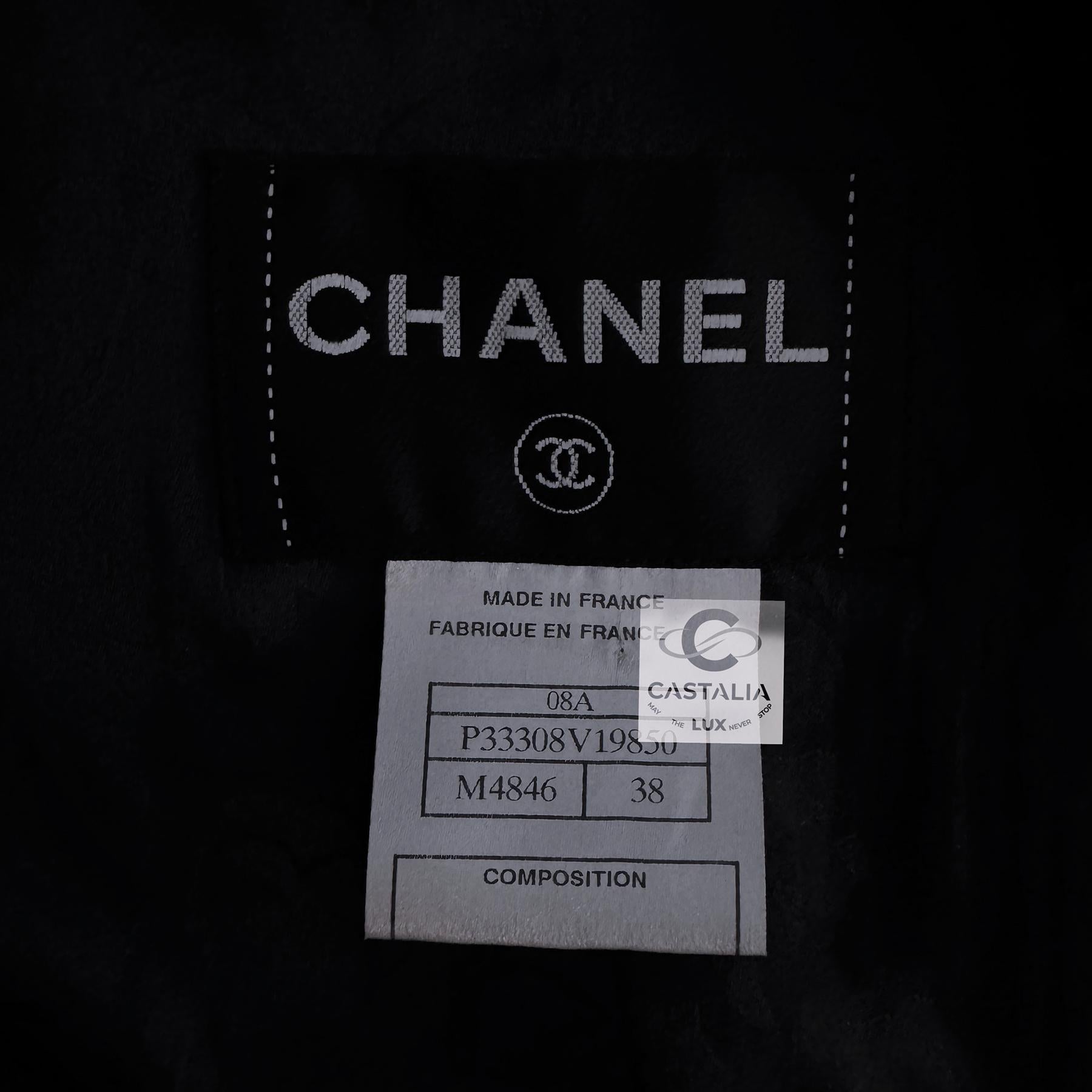 Chanel Seltene schwarze Tweed-Jacke im Natalia Vodianova-Stil 8