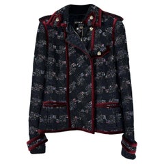 Chanel Rare New CC Eagle Buttons Black Tweed Jacket