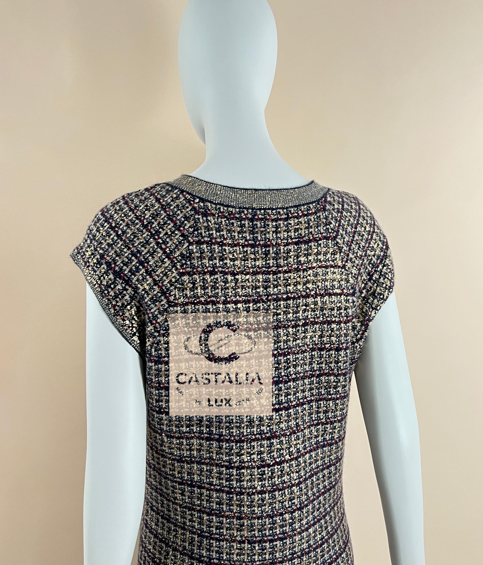 CHANEL Rare Paris / Byzance CC Gripoix Knöpfe Kleid 46 FR im Angebot 8
