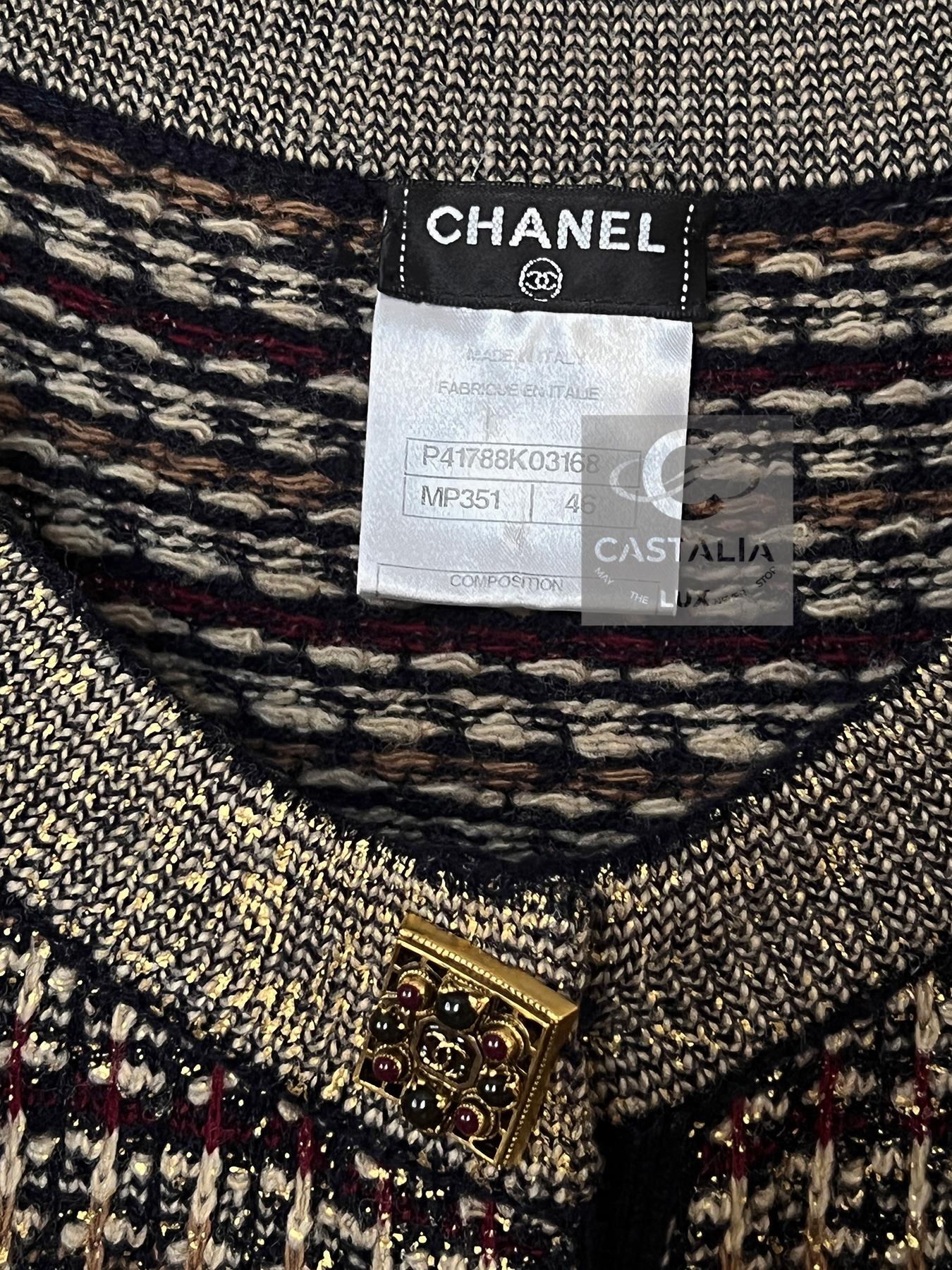 CHANEL Rare Paris / Byzance CC Gripoix Knöpfe Kleid 46 FR im Angebot 9