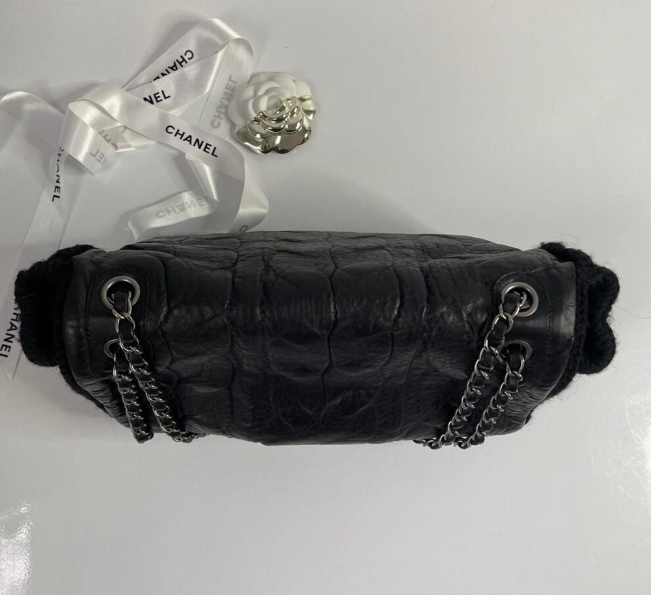 Black Chanel Rare Paris / Edinburgh Braided Timeless Flap Bag