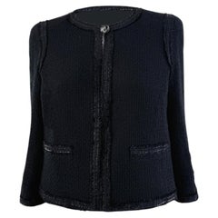 CHANEL Rare Paris / MIAMI CC Hearts Black Tweed Jacket 36 FR