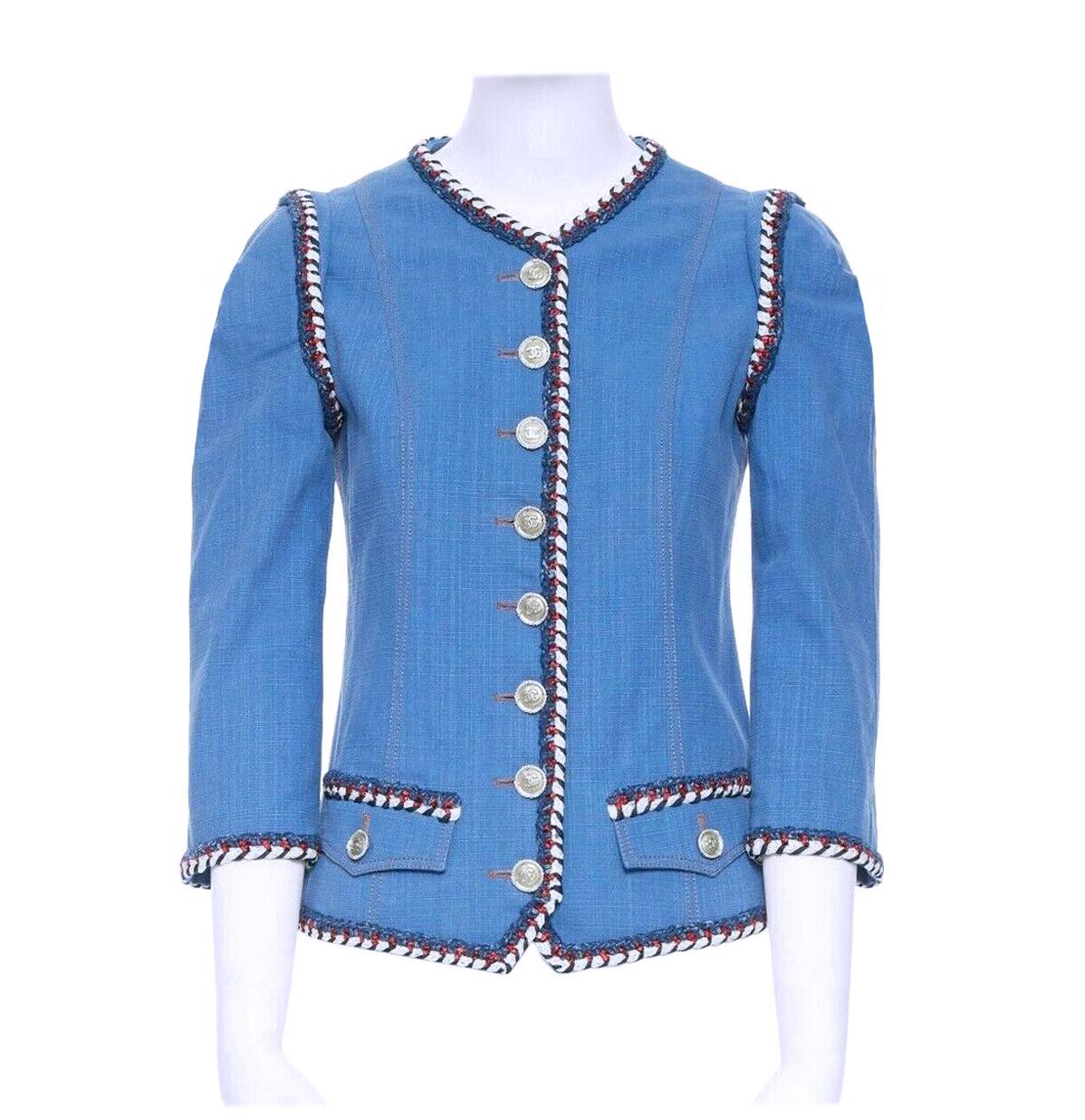 Blue Chanel Rare Paris / Versailles Runway Denim Jacket