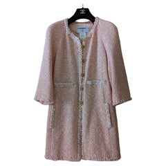 CHANEL Rare Pastel Pink Tweed Jacket With Jewel Buttons 36 FR