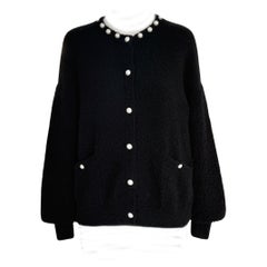 Chanel Rare Pearl Embellished Boucle Cashmere Jacket 42 FR