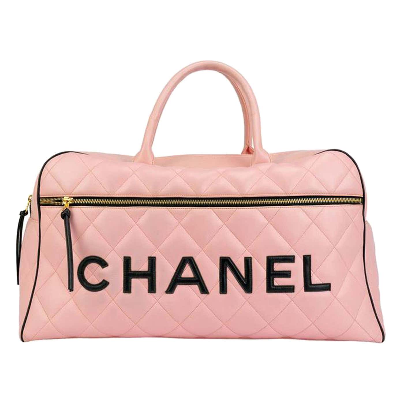 Chanel Rare Pink Vintage 1990 Weekend Duffel Overnight Duffle Tote For ...