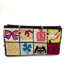 Chanel Rare Precious Symbols Needlepoint East West Shoulder Bag