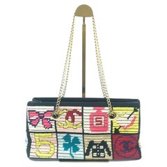 Chanel Rare Precious Symbols Needlepoint East West Shoulder Bag