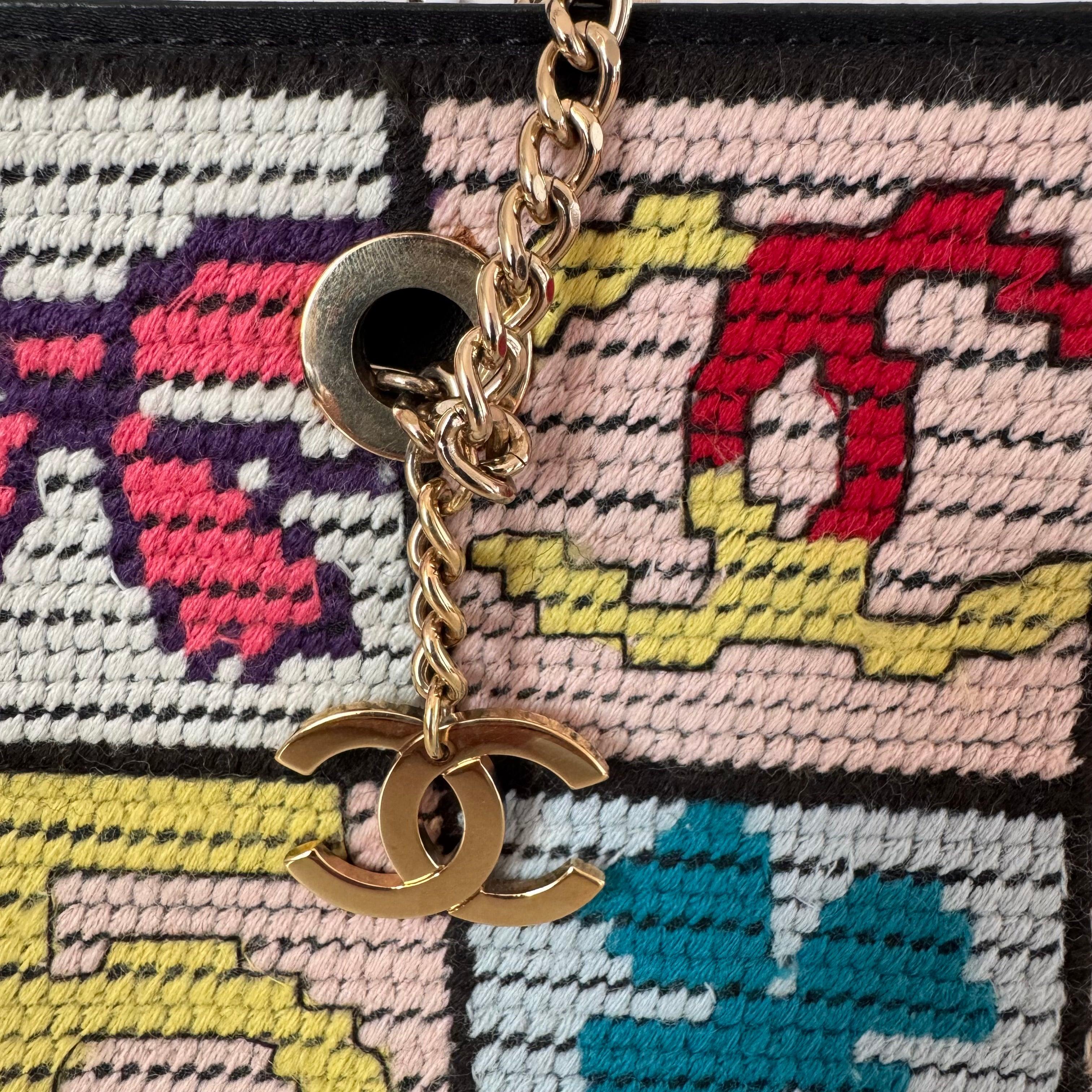 Chanel Rare Precious Symbols Needlepoint Shoulder Bag Small 5