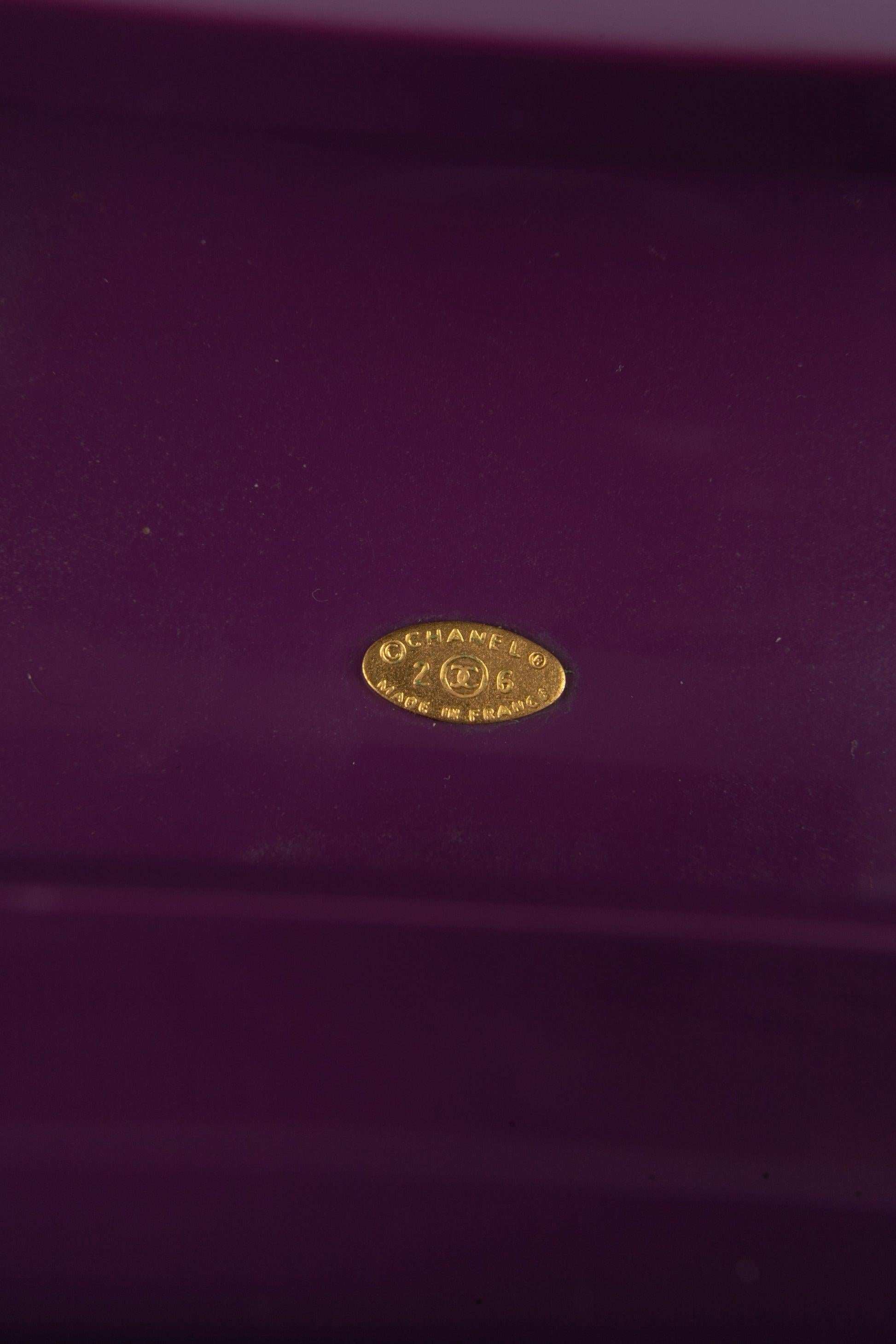 Chanel Rare Purple Bakelite Cuff Bracelet, 1990s For Sale 4