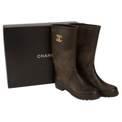 Chanel Rare Rain Camouflage Boots